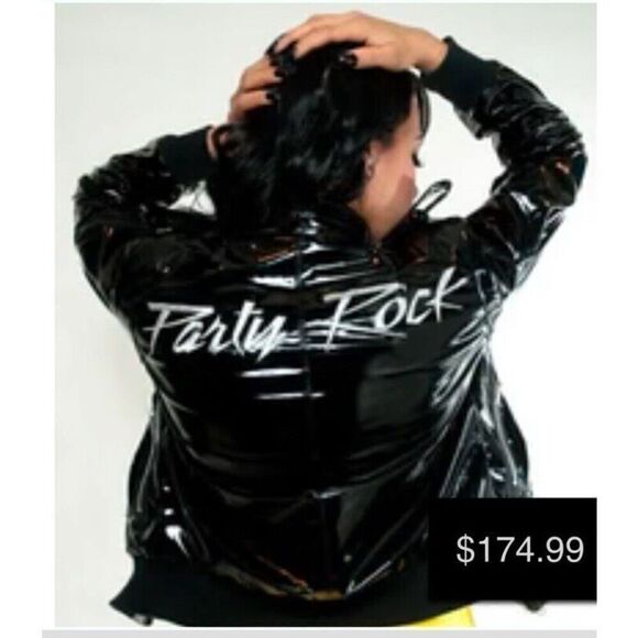 Rare LMFAO Sorry For Party Rockin Patent jacket Grunge, Rock, Metal,small - Picture 4 of 16